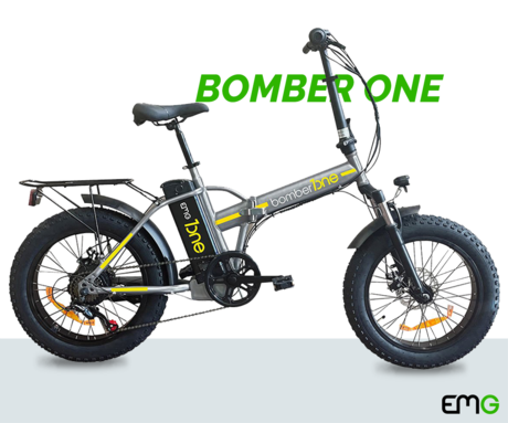 TREVI EMG BOMBER ONE zložljivo električno kolo, 20" pnevmatike, 250W motor, 36V 10Ah 360Wh baterija, Shimano, do 40km, disk zavore, vzmetenje, LED prikazovalnik, sivo (Anthracite)