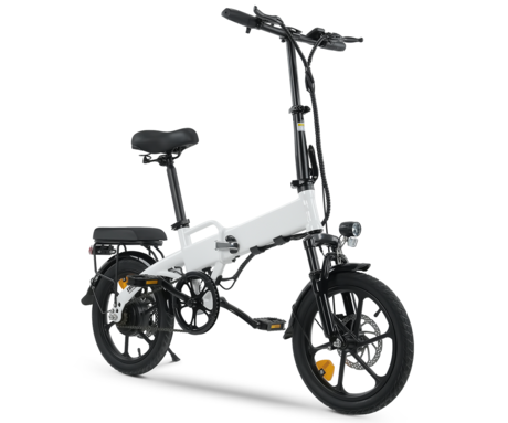 Električno zložljivo kolo ISINWHEEL U3, 16" pnevmatike, 250W motor, do 55km, do 25km/h, 36V 7.8Ah baterija, do 120kg, bel