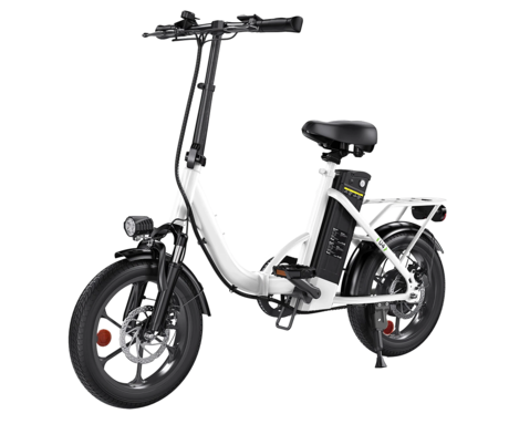 ISINWHEEL U4 električno kolo, zložljivo, 16" pnevmatike, 250W motor, 36V 10Ah 374Wh baterija, do 88km, do 25km/h, disk zavore, vzmetenje, belo
