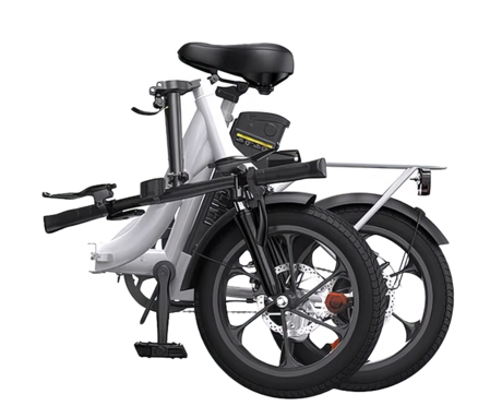 ISINWHEEL U4 električno kolo, zložljivo, 16" pnevmatike, 250W motor, 36V 10Ah 374Wh baterija, do 88km, do 25km/h, disk zavore, vzmetenje, belo