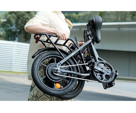 ISINWHEEL U4 električno kolo, zložljivo, 16" pnevmatike, 250W motor, 36V 10Ah 374Wh baterija, do 88km, do 25km/h, disk zavore, vzmetenje, belo