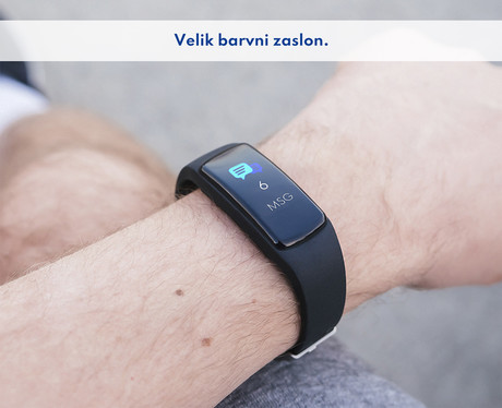 EOL - FOREVER pametna zapestnica FOREFIT SB130, Bluetooth, aplikacija, vodoodporna IP67, srčni utrip/pedometer/kalorije/spanje/multisport mode, črna