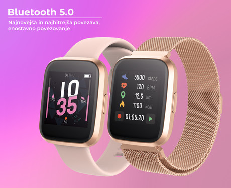 EOL - FOREVER pametna ura ForeVigo 2 SW-310, Bluetooth 5.0, Android+iOS, IP68, + dodaten pas, Rose Gold