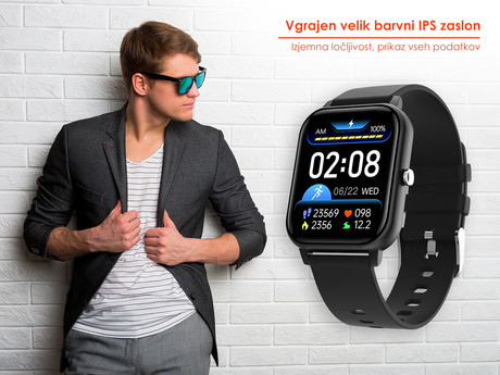 EOL - TREVI Športna ura T-FIT 270, Bluetooth, mikrofon, zvočnik, aplikacija, IP67, črna