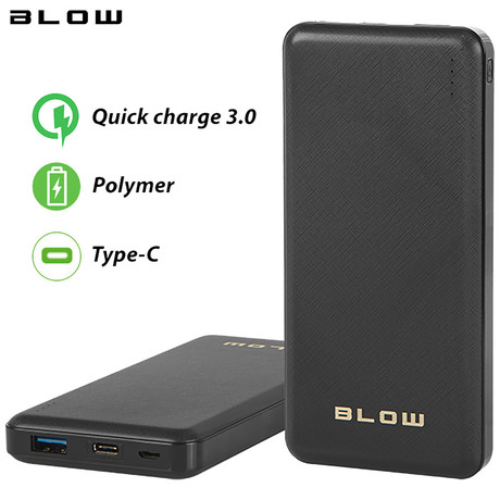 EOL - Power bank BLOW PB16C, 16.000mAh, Hitro polnjenje Quick Charge 3.0, Type-C, Polymer baterija, črna