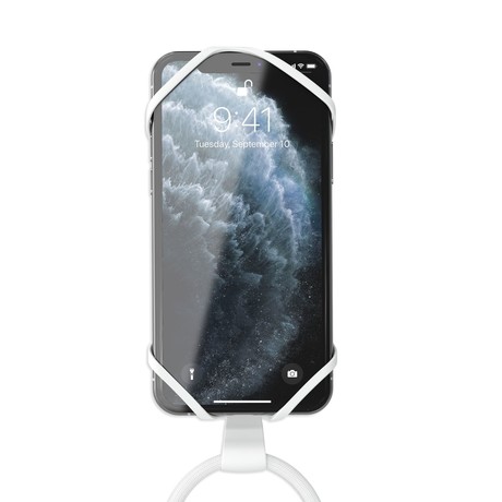 Vonmählen INFINITY® univerzalni pas za telefon, silikonski, združljiv z vsemi telefoni, bel