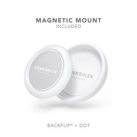Vonmählen BACKFLIP® Signature univerzalno magnetno držalo / stojalo za telefon, silikon + aluminij, združljivo z vsemi telefoni, priložen magnetni nosilec, srebrno