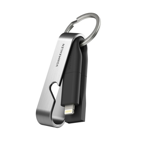 Vonmählen HIGH SIX® univerzalni 6v1 kabel za polnjenje, USB-C / USB-A / Micro-USB / Lightning, združljiv z vsemi napravami, hitro polnjenje, srebrno-črn (Silver Black)