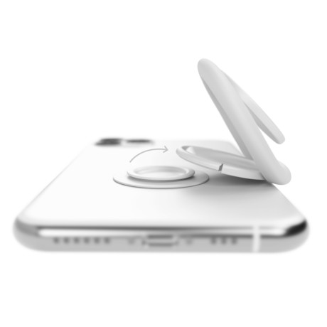 Vonmählen BACKFLIP® univerzalno magnetno držalo / stojalo za telefon, silikonsko, združljivo z vsemi telefoni, priložen magnetni nosilec, belo