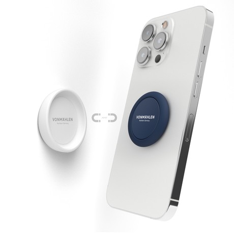 Vonmählen BACKFLIP® univerzalno magnetno držalo / stojalo za telefon, silikonsko, združljivo z vsemi telefoni, priložen magnetni nosilec, temno modro