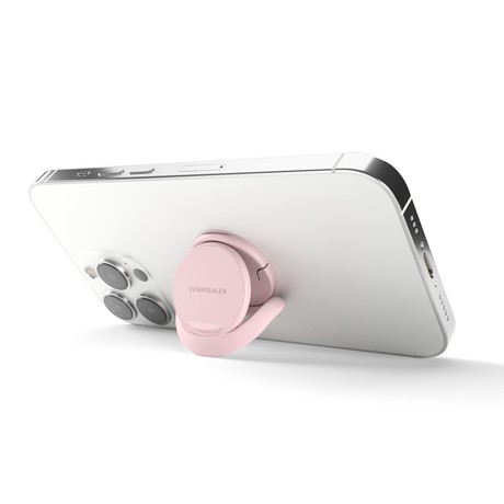 Vonmählen BACKFLIP® univerzalno magnetno držalo / stojalo za telefon, silikonsko, združljivo z vsemi telefoni, priložen magnetni nosilec, roza
