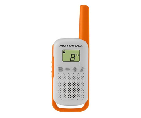 MOTOROLA T42 walkie talkie komplet, 2-KIT, PMR446, 16 kanalov, doseg 4km, +dodatki, moder, oranžen