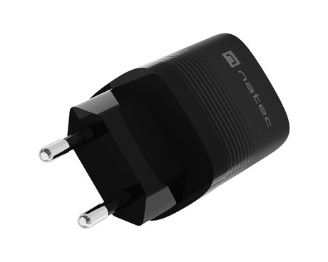 Natec RIBERA GaN polnilec, 30W, 1x USB-A, 1x USB-C, PD 3.0, QC 3.0, protokol PPS, univerzalna kompatibilnost, tehnologija GaN, varnostne zaščite, 82x39x33mm, črn