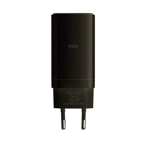 ALLITY ATC-01 GaN polnilec, 65W, 2x USB-C, 1x USB-A, Power Delivery, Quick Charge, polnjenje / napajanje, univerzalna kompatibilnost, Plug&Play, tehnologija GaN, črn