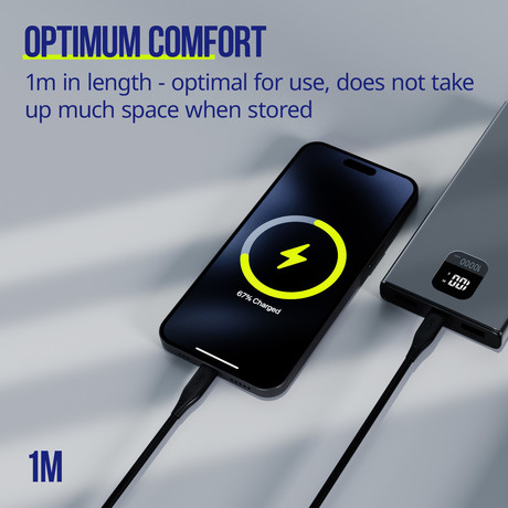 ALLITY AUC-02 kabel, USB-C na USB-C, 60W, 1m, univerzalni, polnjenje / napajanje / prenos podatkov, Plug&Play, silikon, +Velcro trak, črn