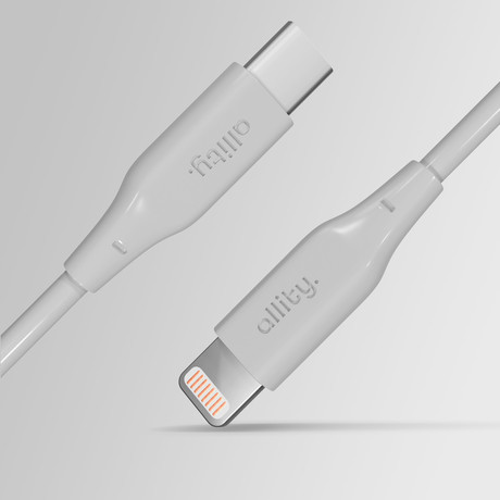 ALLITY AUC-02 kabel, USB-C na USB-C, 60W, 2m, univerzalni, polnjenje / napajanje / prenos podatkov, Plug&Play, silikon, +Velcro trak, bel