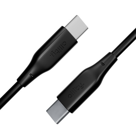 ALLITY AUC-02 kabel, USB-C na USB-C, 60W, 2m, univerzalni, polnjenje / napajanje / prenos podatkov, Plug&Play, silikon, +Velcro trak, črn