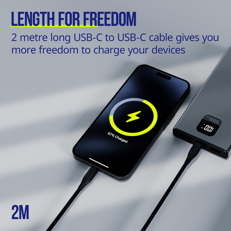 ALLITY AUC-02 kabel, USB-C na USB-C, 60W, 2m, univerzalni, polnjenje / napajanje / prenos podatkov, Plug&Play, silikon, +Velcro trak, črn