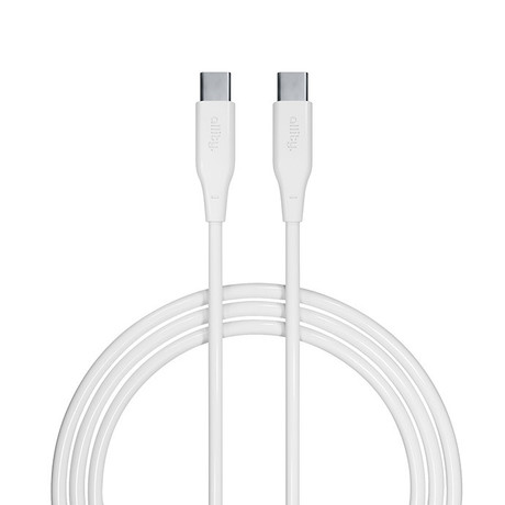 ALLITY AUC-02 kabel, USB-C na USB-C, 100W, 1m, univerzalni, polnjenje, napajanje, prenos podatkov, Plug&Play, silikon, bel