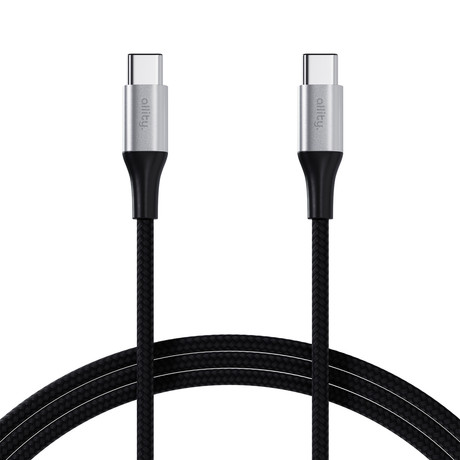 ALLITY AUC-01 kabel, USB-C na USB-C, 100W, 1m, univerzalni, polnjenje, napajanje, prenos podatkov, Plug&Play, najlon, črn