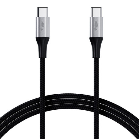 ALLITY AUC-01 kabel, USB-C na USB-C, 100W, 2m, univerzalni, polnjenje, napajanje, prenos podatkov, Plug&Play, najlon, črn