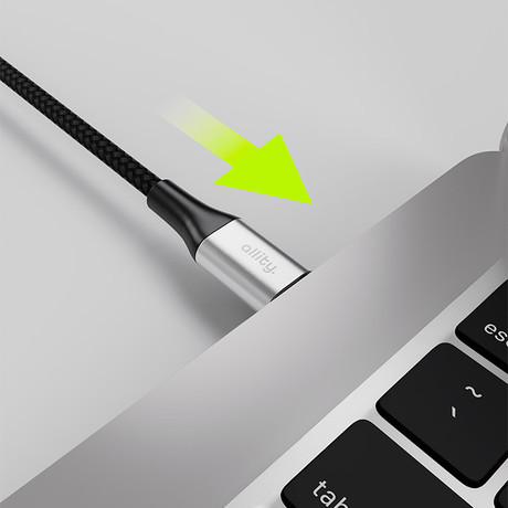 ALLITY AUC-01 kabel, USB-C na USB-C, 100W, 2m, univerzalni, polnjenje, napajanje, prenos podatkov, Plug&Play, najlon, črn