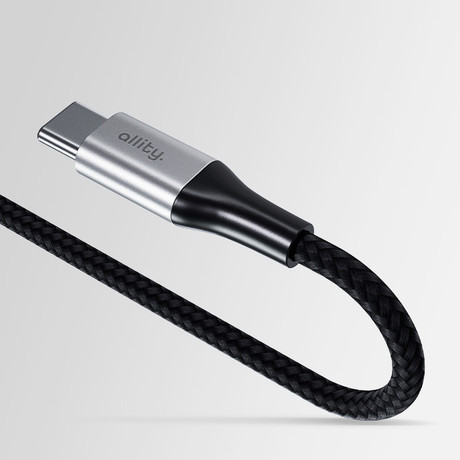ALLITY AUC-01 kabel, USB-C na USB-C, 100W, 2m, univerzalni, polnjenje, napajanje, prenos podatkov, Plug&Play, najlon, črn