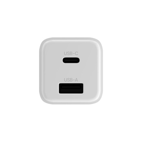 ALLITY ATC-01 GaN polnilec, 30W, 1x USB-C, 1x USB-A, Power Delivery, Quick Charge, polnjenje / napajanje, univerzalna kompatibilnost, Plug&Play, tehnologija GaN, bel