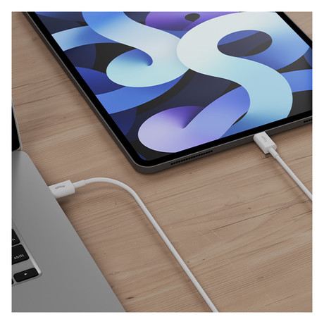 ALLITY AUC-03 kabel, USB-A na Lightning, 60W, 2.4A, 1m, univerzalni, polnjenje / napajanje / prenos podatkov, Plug&Play, odporen TPU/TPE, +Velcro trak, bel