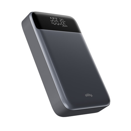 ALLITY APB-200 powerbank polnilna baterija, 19.200mAh, 130W, 2x USB-C, 1x USB-A, LCD zaslon, Power Delivery, Quick Charge, Plug&Play, +kabel 100W, siva