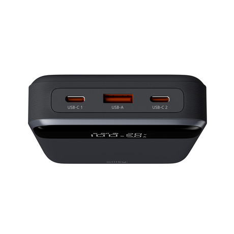 ALLITY APB-200 powerbank polnilna baterija, 19.200mAh, 130W, 2x USB-C, 1x USB-A, LCD zaslon, Power Delivery, Quick Charge, Plug&Play, +kabel 100W, siva