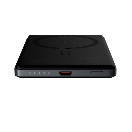 ALLITY APB-300 powerbank polnilna baterija, 5.000mAh, 20W, 1x USB-C, brezžično polnjenje, MagSafe tehnologija, Power Delivery, Quick Charge, Plug&Play, siva