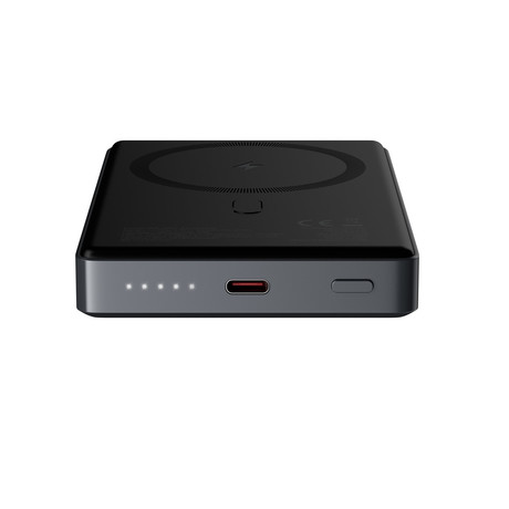 ALLITY APB-300 powerbank polnilna baterija, 10.000mAh, 20W, 1x USB-C, brezžično polnjenje, MagSafe tehnologija, Power Delivery, Quick Charge, Plug&Play, siva