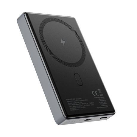 ALLITY APB-300 powerbank polnilna baterija, 10.000mAh, 20W, 1x USB-C, brezžično polnjenje, MagSafe tehnologija, Power Delivery, Quick Charge, Plug&Play, siva