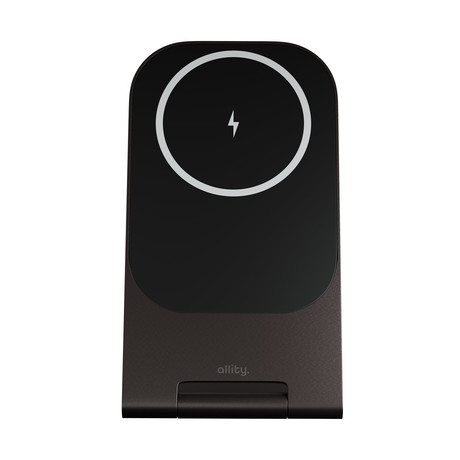 ALLITY AWC-200-15WMS brezžični polnilec / stojalo, univerzalni, 15W brezžično polnjenje, MagSafe tehnologija, nastavljiv naklon, USB-C, priložen kabel, siv (Graphite)