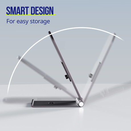 ALLITY AWC-200-15WMS brezžični polnilec / stojalo, univerzalni, 15W brezžično polnjenje, MagSafe tehnologija, nastavljiv naklon, USB-C, priložen kabel, siv (Graphite)