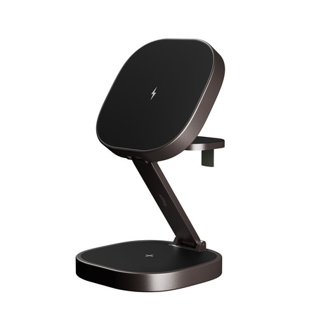 ALLITY AWC-220-25WMS brezžični polnilec / stojalo / polnilna postaja, univerzalni, 25W brezžično polnjenje, MagSafe tehnologija, nastavljiv naklon, USB-C, priložen kabel, siv (Graphite)
