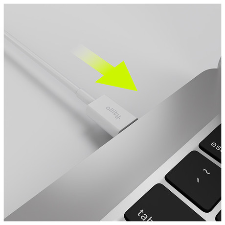 ALLITY AUC-03 kabel, USB-A na USB-C, 60W, 3A, 1m, univerzalni, polnjenje / napajanje / prenos podatkov, Plug&Play, odporen TPU/TPE, +Velcro trak, bel