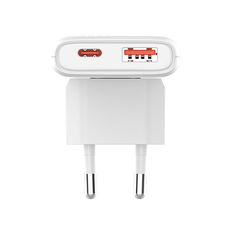 ALLITY ATC-02 GaN polnilec, 65W, 1x USB-C, 1x USB-A, Power Delivery, Quick Charge, polnjenje / napajanje, univerzalna kompatibilnost, Plug&Play, tehnologija GaN, bel