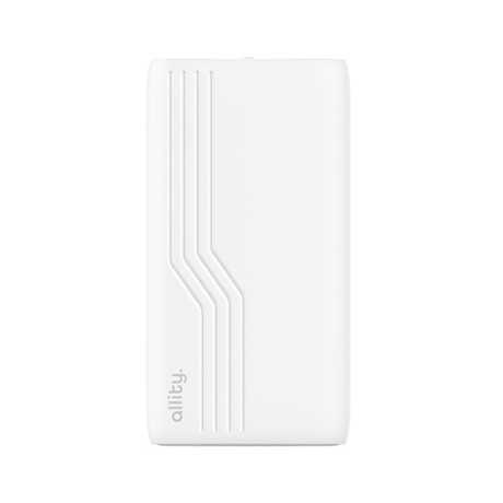 ALLITY ATC-02 GaN polnilec, 65W, 1x USB-C, 1x USB-A, Power Delivery, Quick Charge, polnjenje / napajanje, univerzalna kompatibilnost, Plug&Play, tehnologija GaN, bel