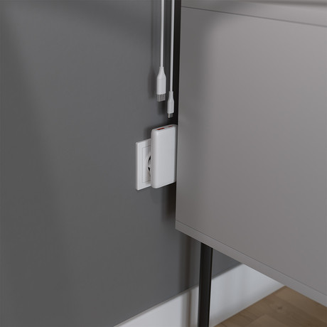 ALLITY ATC-02 GaN polnilec, 65W, 1x USB-C, 1x USB-A, Power Delivery, Quick Charge, polnjenje / napajanje, univerzalna kompatibilnost, Plug&Play, tehnologija GaN, bel