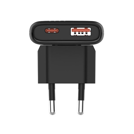 ALLITY ATC-02 GaN polnilec, 65W, 1x USB-C, 1x USB-A, Power Delivery, Quick Charge, polnjenje / napajanje, univerzalna kompatibilnost, Plug&Play, tehnologija GaN, črn
