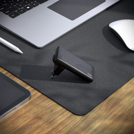 ALLITY ATC-02 GaN polnilec, 65W, 1x USB-C, 1x USB-A, Power Delivery, Quick Charge, polnjenje / napajanje, univerzalna kompatibilnost, Plug&Play, tehnologija GaN, črn