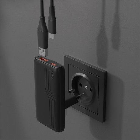 ALLITY ATC-02 GaN polnilec, 65W, 1x USB-C, 1x USB-A, Power Delivery, Quick Charge, polnjenje / napajanje, univerzalna kompatibilnost, Plug&Play, tehnologija GaN, črn