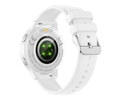 FOREVER iGO4 JW-600 pametna ura, 1.28" AMOLED zaslon, BT 5.3, Android + iOS, baterija, aplikacija, spremljanje zdravja, analiza spanca, 100+ športnih načinov, 2 paščka, IP67, bela (Pearl White)