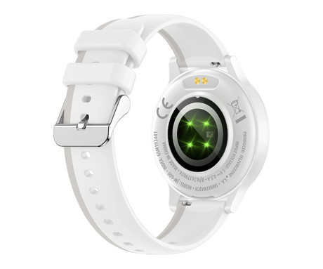 FOREVER iGO4 JW-600 pametna ura, 1.28" AMOLED zaslon, BT 5.3, Android + iOS, baterija, aplikacija, spremljanje zdravja, analiza spanca, 100+ športnih načinov, 2 paščka, IP67, bela (Pearl White)