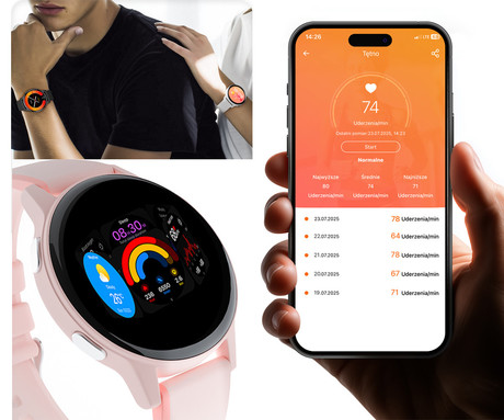FOREVER iGO4 JW-600 pametna ura, 1.28" AMOLED zaslon, BT 5.3, Android + iOS, baterija, aplikacija, spremljanje zdravja, analiza spanca, 100+ športnih načinov, 2 paščka, IP67, bela (Pearl White)