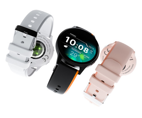FOREVER iGO4 JW-600 pametna ura, 1.28" AMOLED zaslon, BT 5.3, Android + iOS, baterija, aplikacija, spremljanje zdravja, analiza spanca, 100+ športnih načinov, 2 paščka, IP67, črna (Phantom Black)