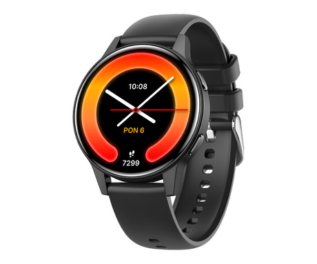 FOREVER iGO4 JW-600 pametna ura, 1.28" AMOLED zaslon, BT 5.3, Android + iOS, baterija, aplikacija, spremljanje zdravja, analiza spanca, 100+ športnih načinov, 2 paščka, IP67, črna (Phantom Black)