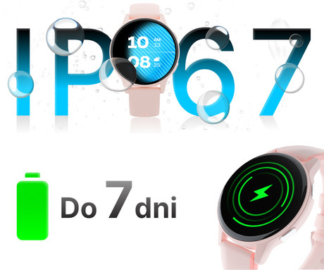 FOREVER iGO4 JW-600 pametna ura, 1.28" AMOLED zaslon, BT 5.3, Android + iOS, baterija, aplikacija, spremljanje zdravja, analiza spanca, 100+ športnih načinov, 2 paščka, IP67, črna (Phantom Black)